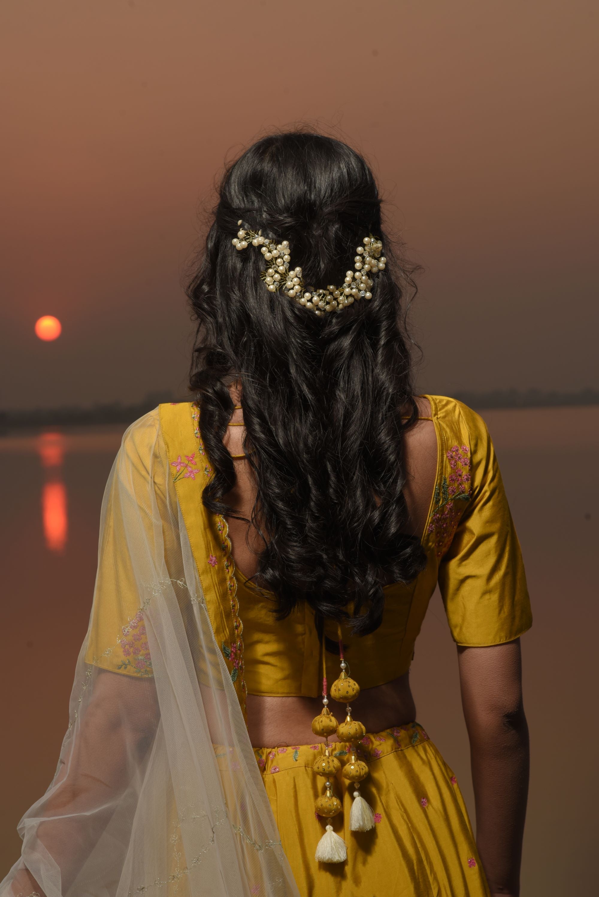 Mustard Miniature Rose Garden Lehenga set of 3