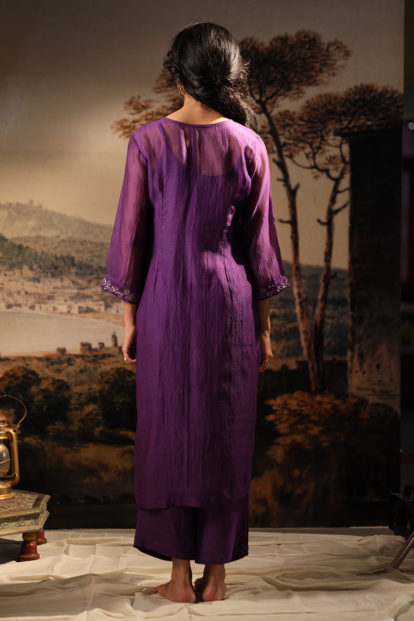 Purple Midnight Kurta set with dupatta