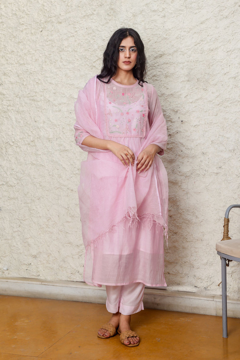 Blush Pink marine life Kurta set