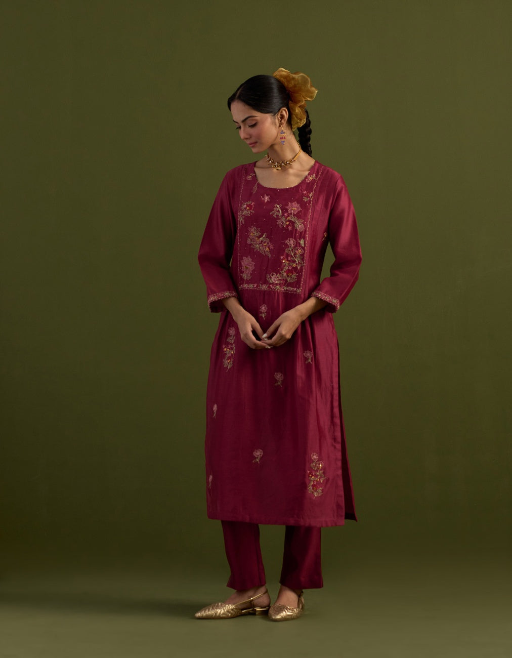 Magenta pink Dream garden Suit set