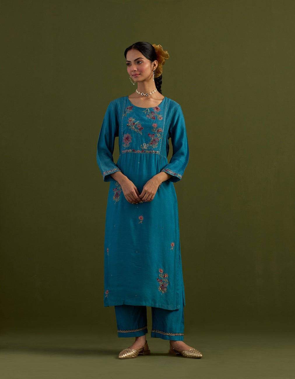 Prussian blue Dream garden Suit Set