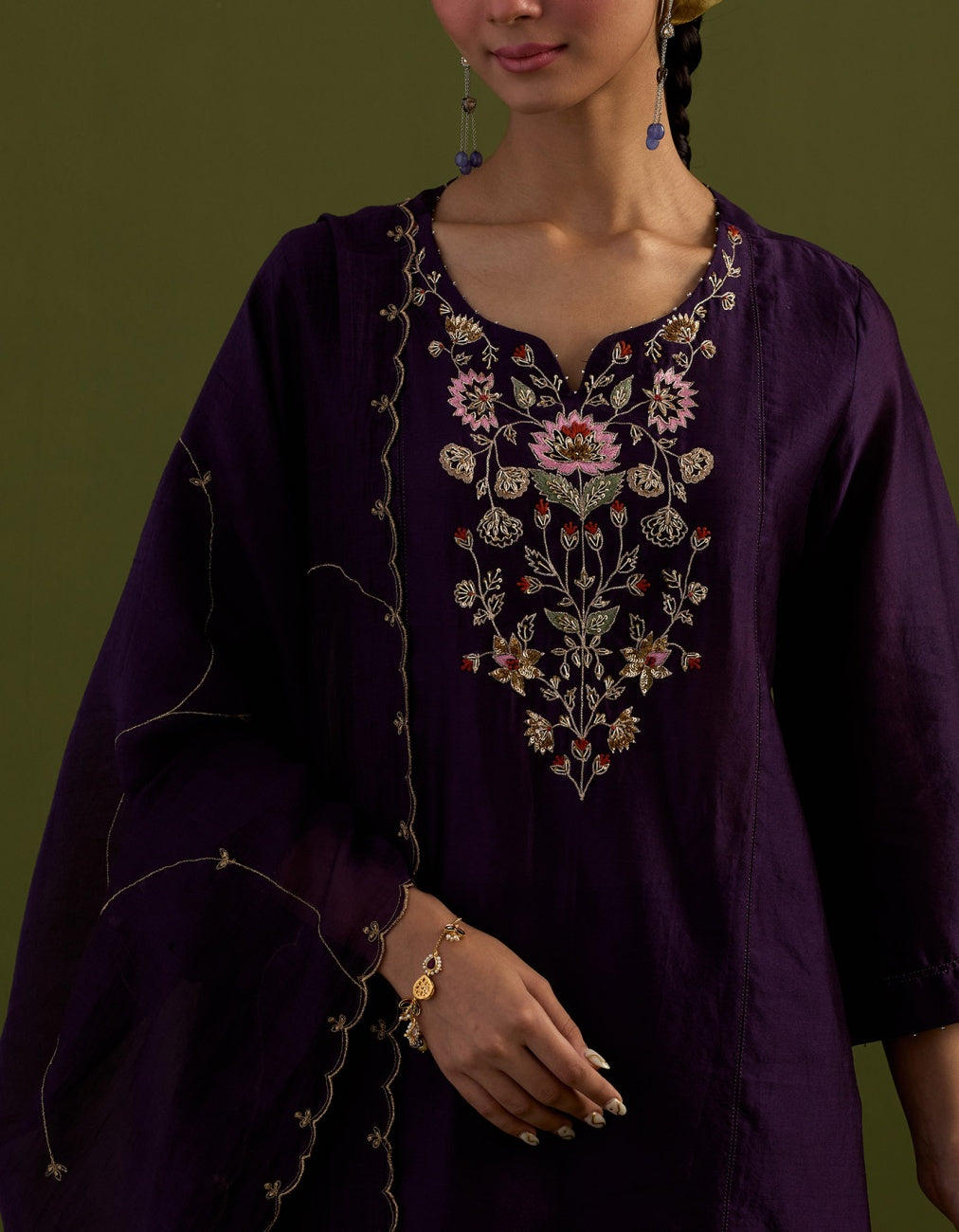 Purple Floral bouquet Suit set