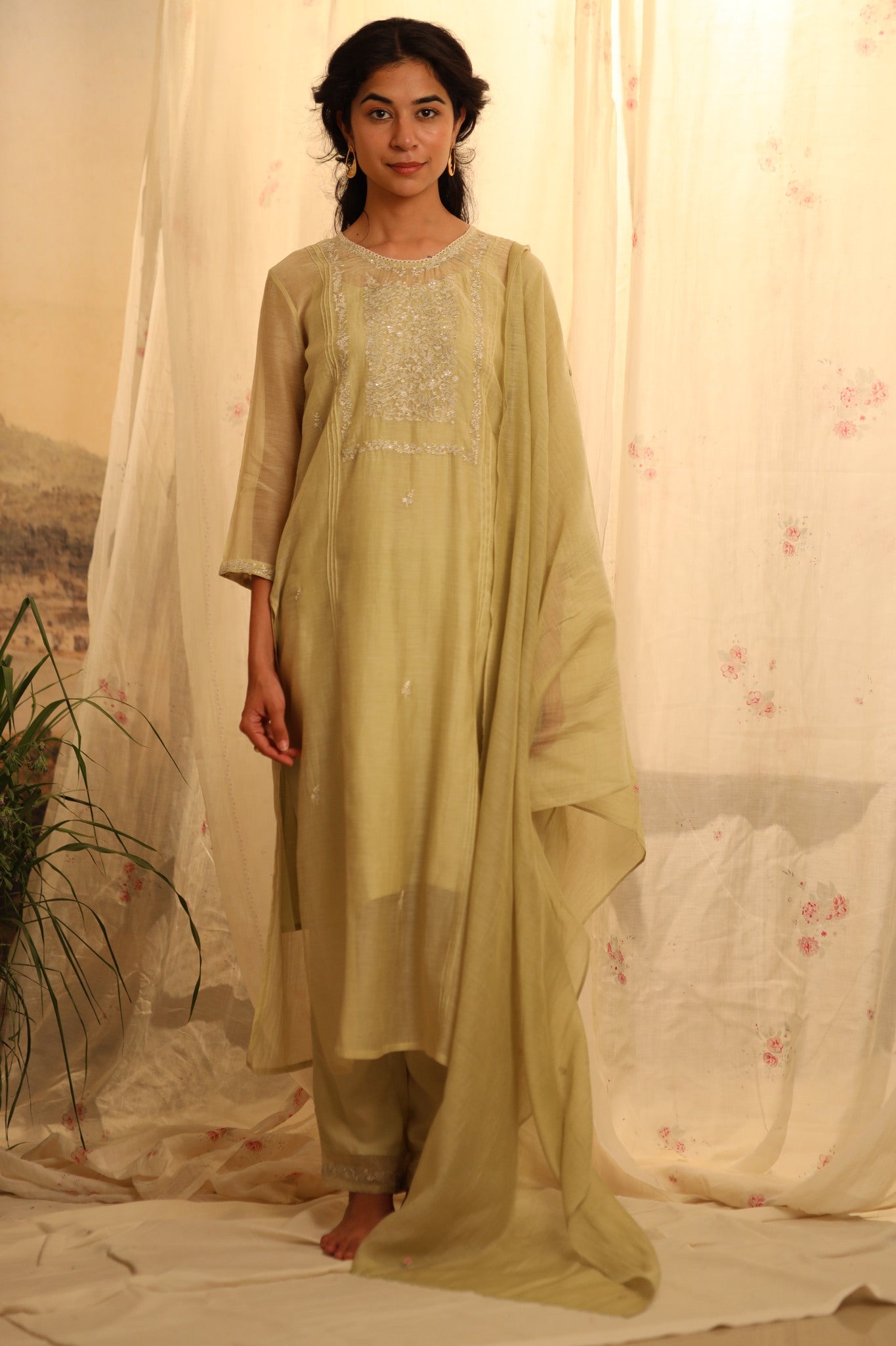 Sage Green Tonal kurta set