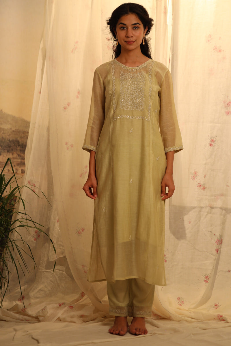 Sage Green Tonal kurta set