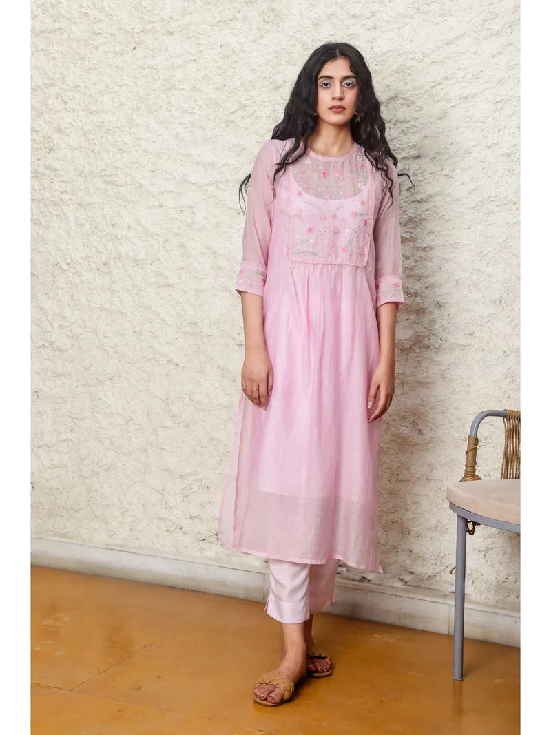 Blush Pink marine life Kurta set