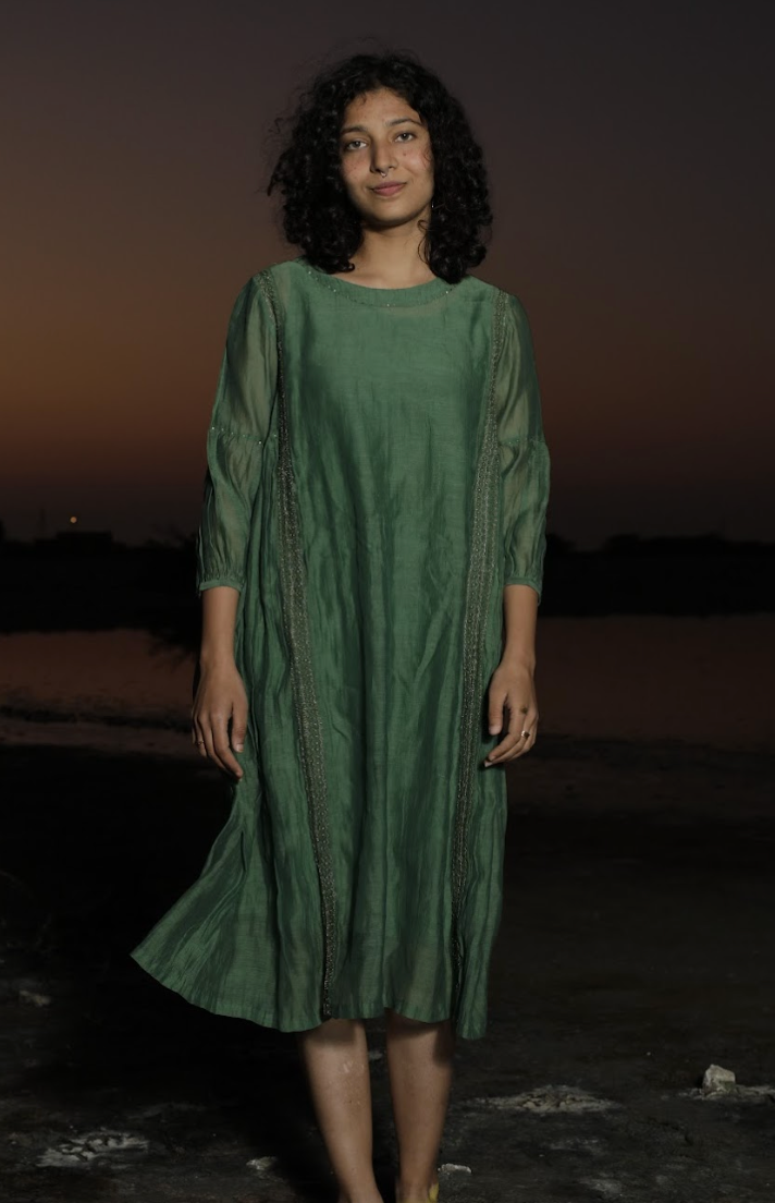 Bottle green maku dress