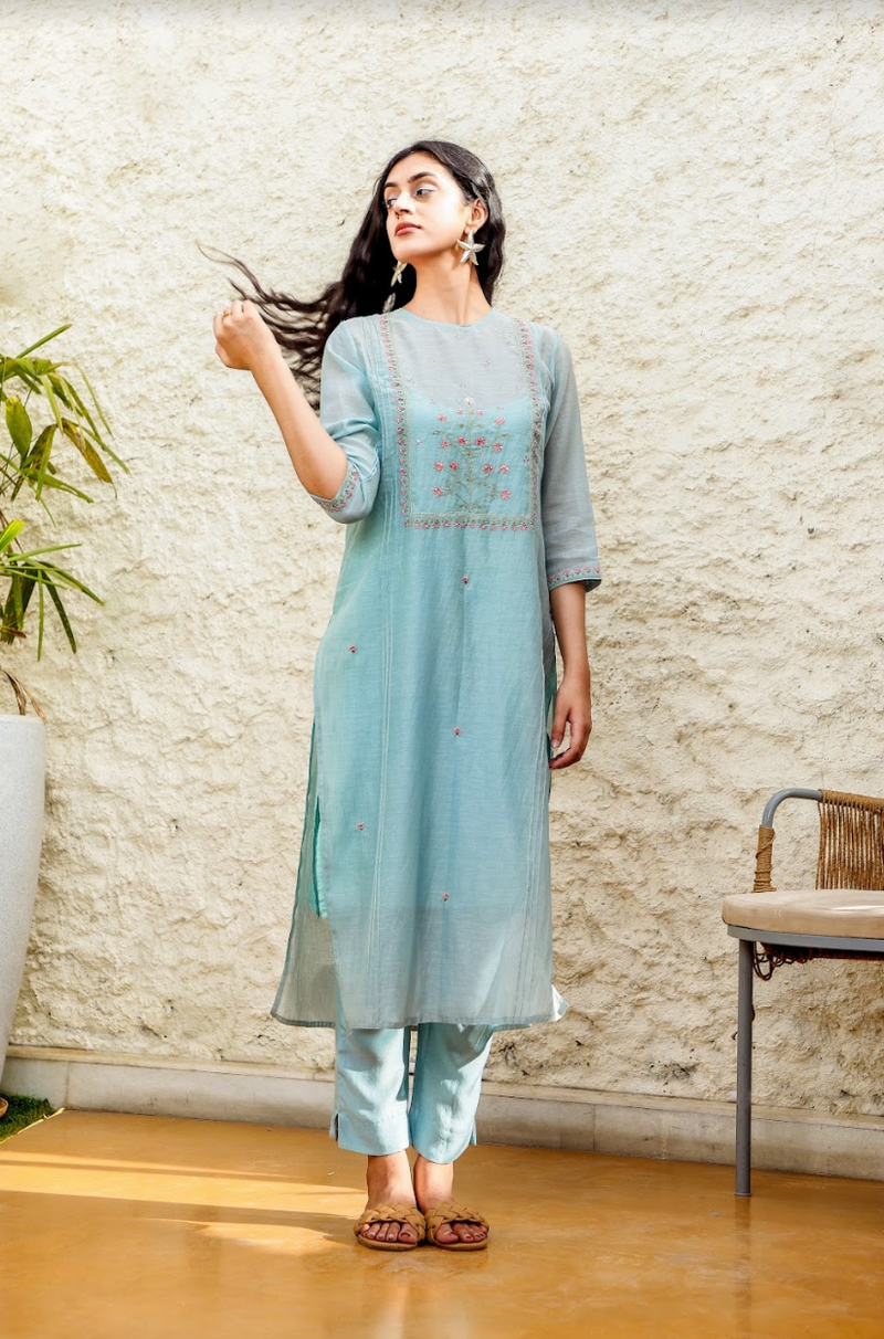 Teal Mughal buta