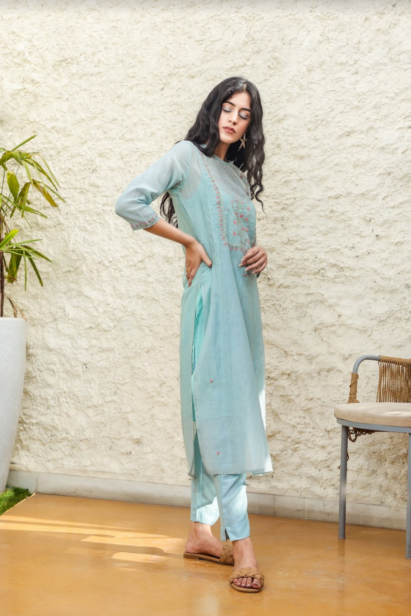 Teal Mughal buta