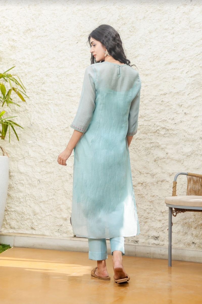 Teal Mughal buta