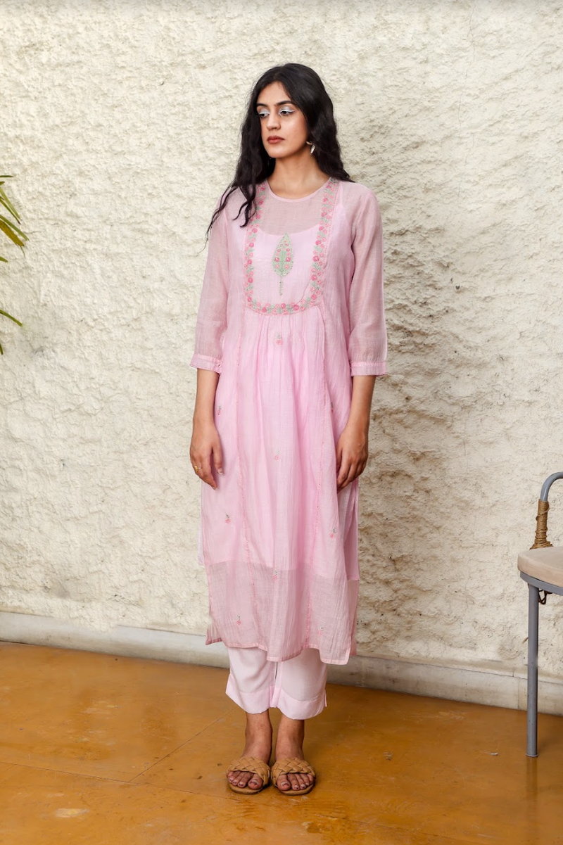 Blush Pink cyprus Kurta set