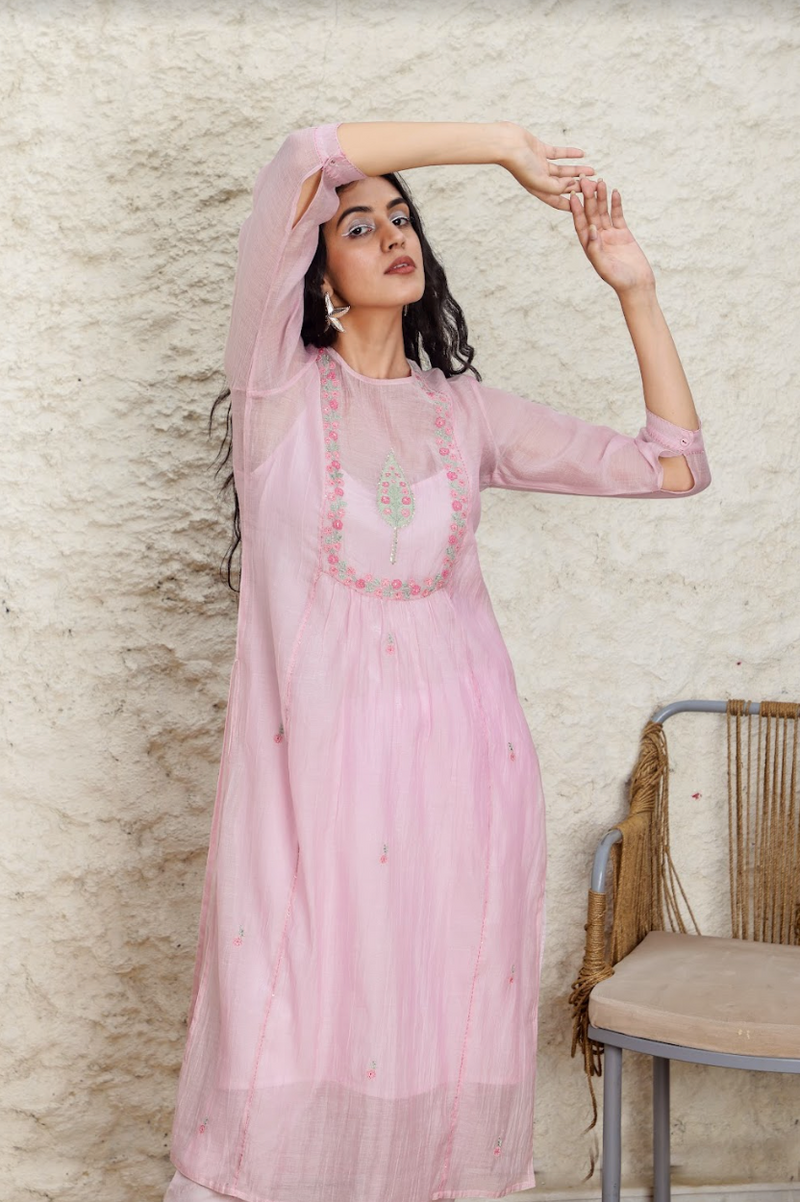 Blush Pink cyprus Kurta set