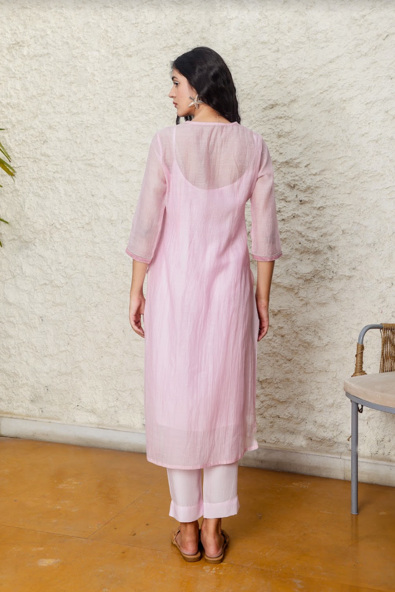 Blush Pink yoke jaal